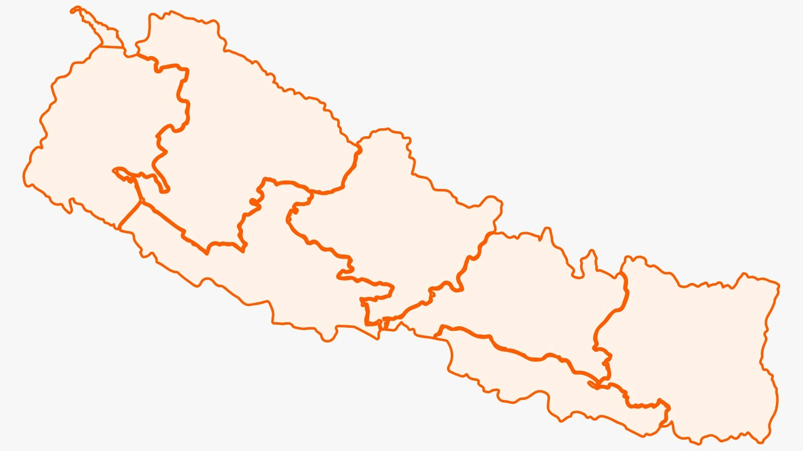 Recognised चुच्चे नक्सा outline of Nepal